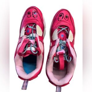 Nike Air Max 90 Toggle SE Light Fusion Red Blue Lightning Little Kids shoe Sz3Y